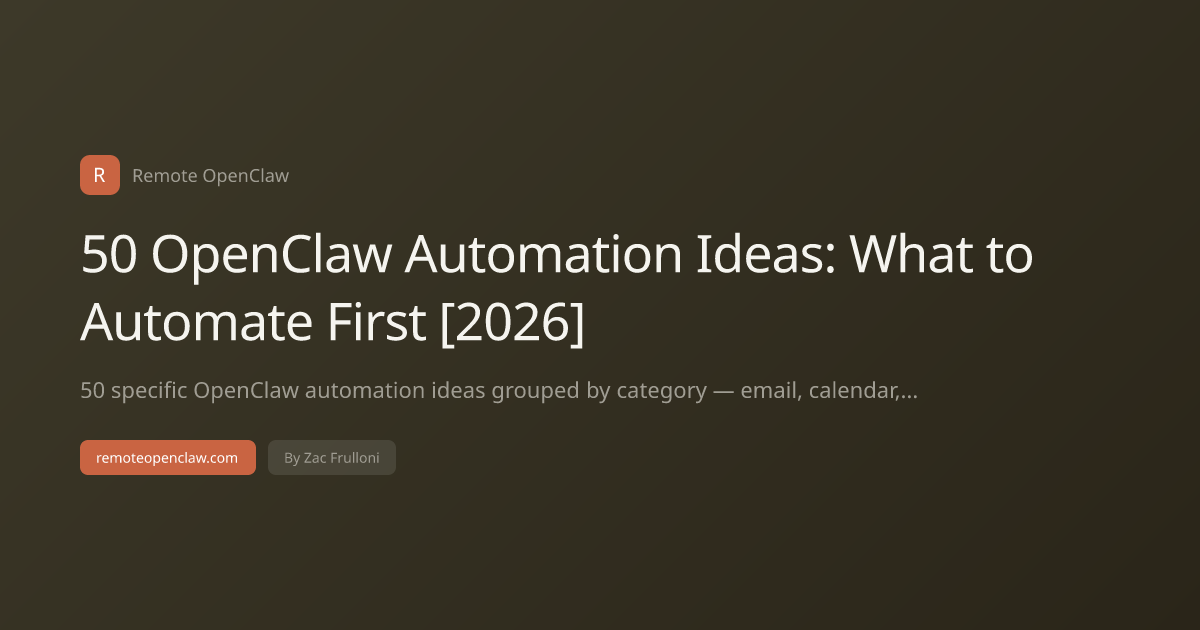 50 OpenClaw Automation Ideas: What to Automate First [2026]