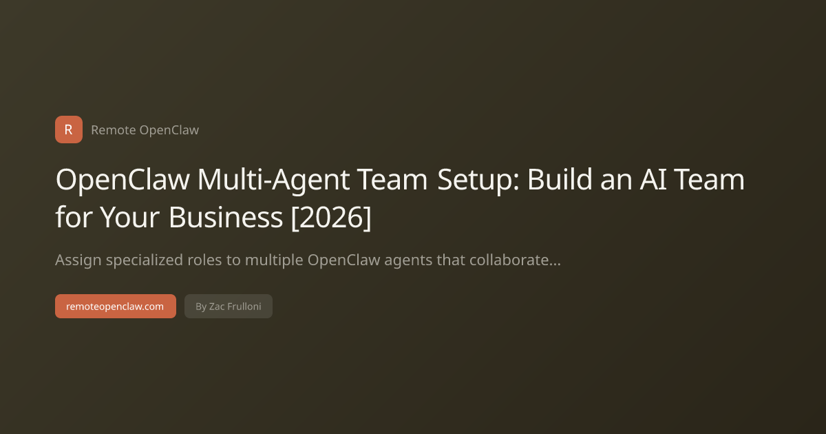 OpenClaw Multi-Agent Team Setup: Build an AI Team for Your Business [2026]