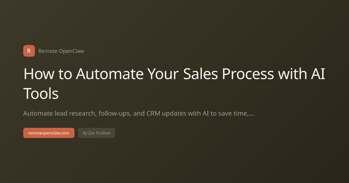 How to Automate Your Sales Process with AI Tools