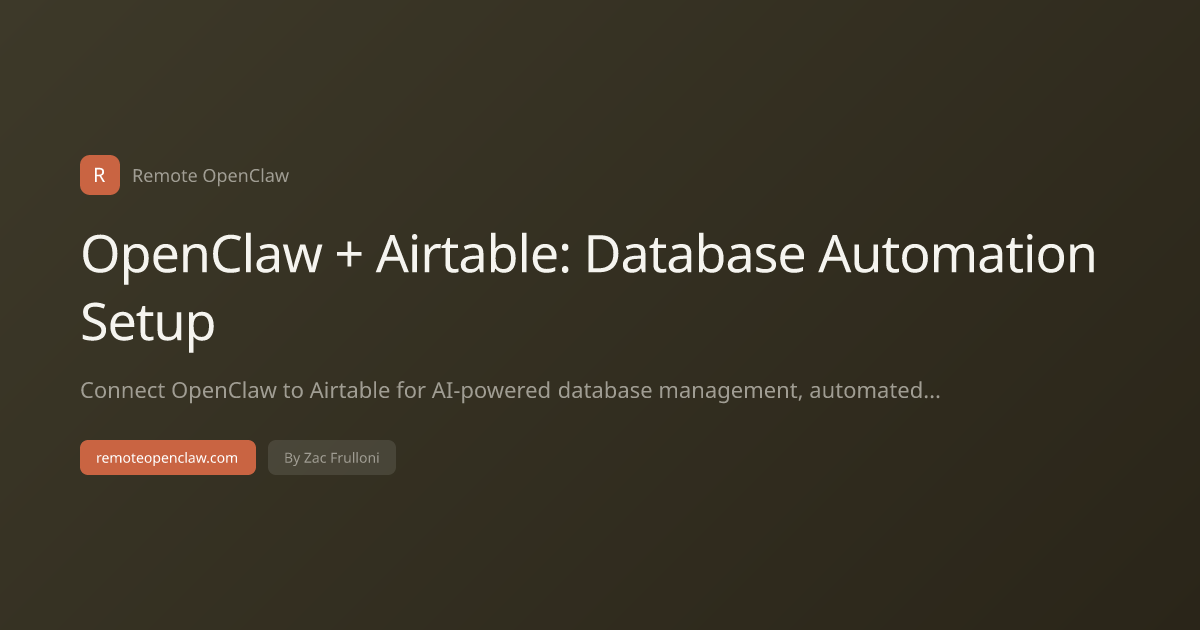 OpenClaw + Airtable: Database Automation Setup