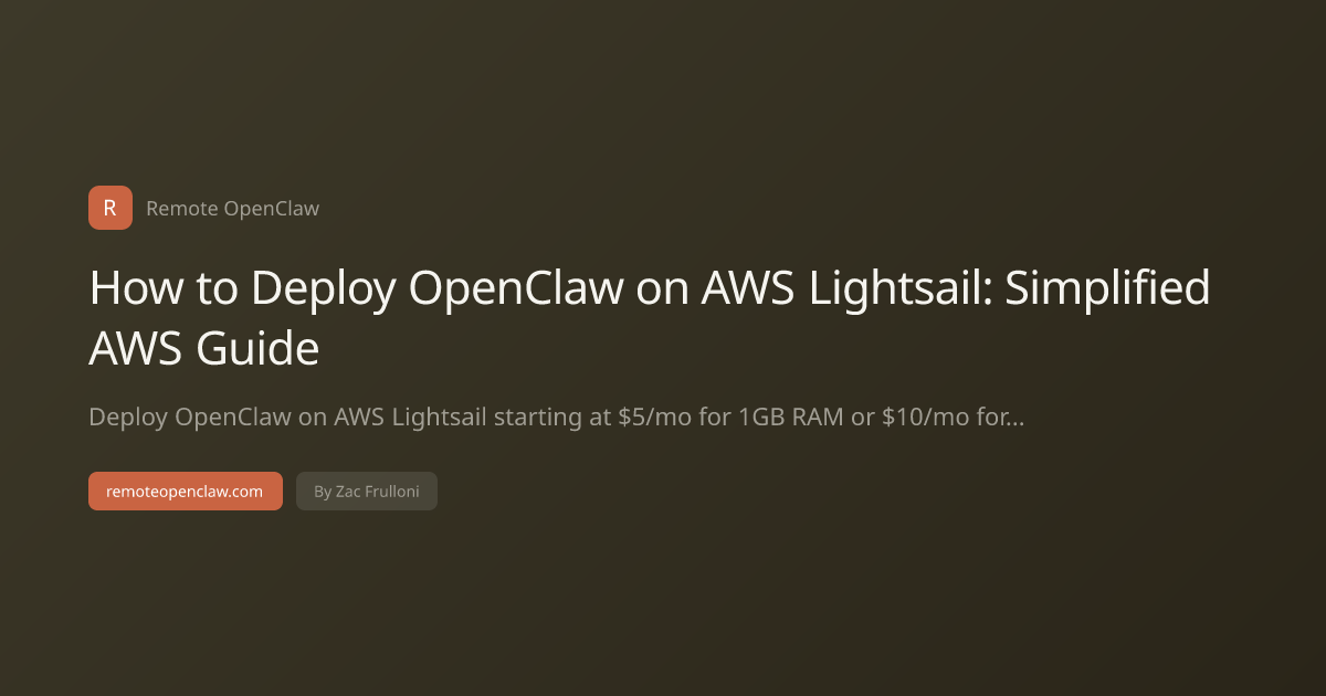 How to Deploy OpenClaw on AWS Lightsail: Simplified AWS Guide