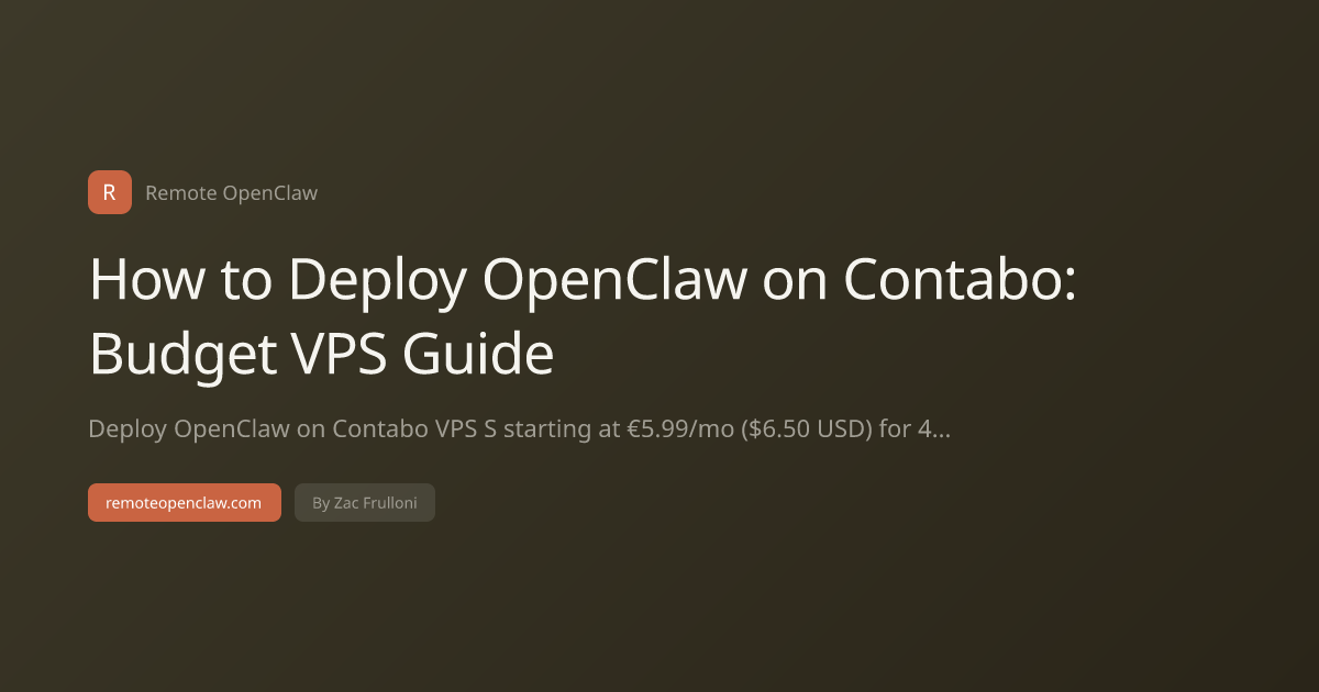 How to Deploy OpenClaw on Contabo: Budget VPS Guide
