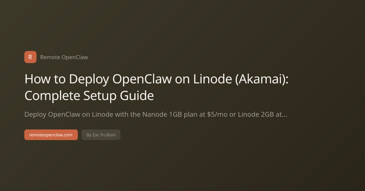 How to Deploy OpenClaw on Linode (Akamai): Complete Setup Guide