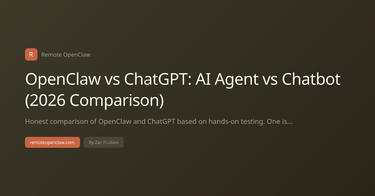 OpenClaw vs ChatGPT: AI Agent vs Chatbot (2026 Comparison)