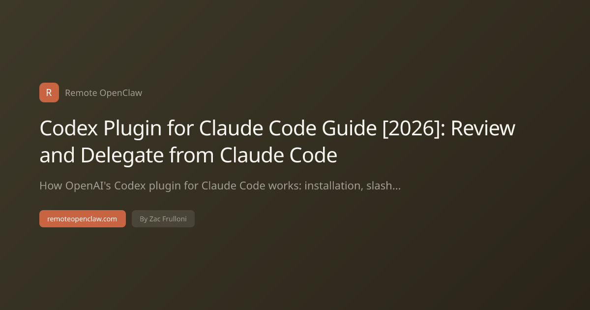 Codex Plugin for Claude Code Guide [2026]: Review and Delegate from Claude Code