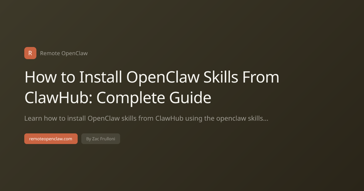 How to Install OpenClaw Skills From ClawHub: Complete Guide