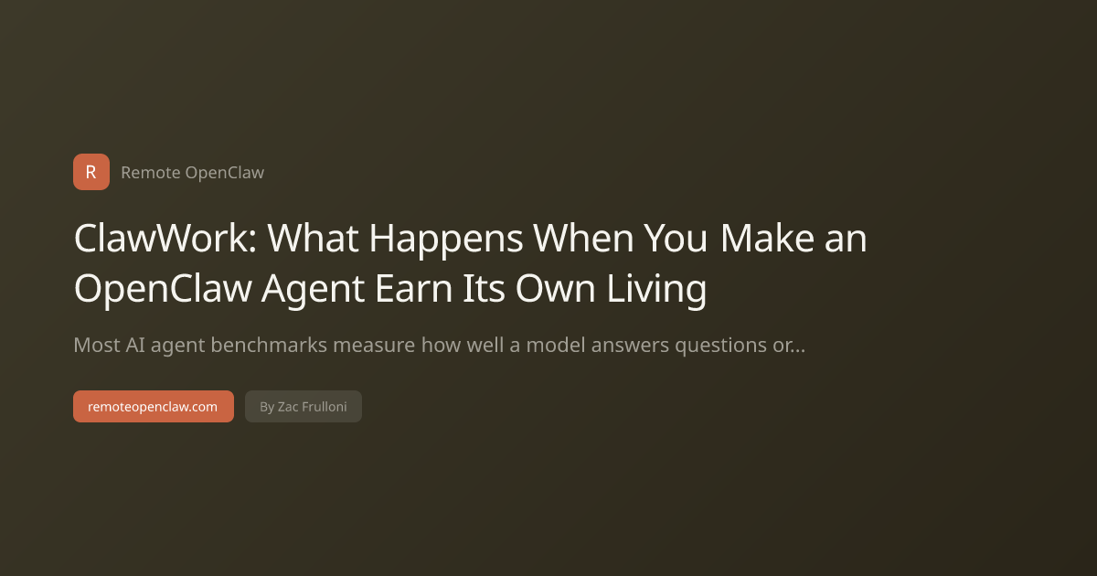 ClawWork: What Happens When You Make an OpenClaw Agent Earn Its Own Living