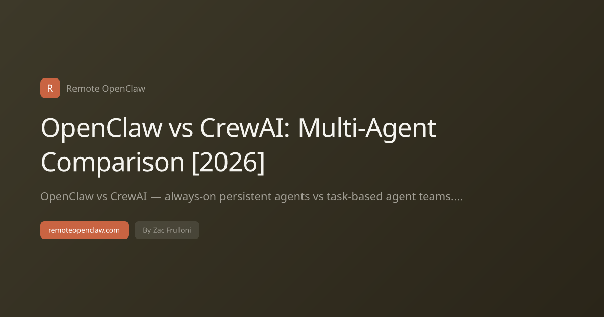 OpenClaw vs CrewAI: Multi-Agent Comparison [2026]
