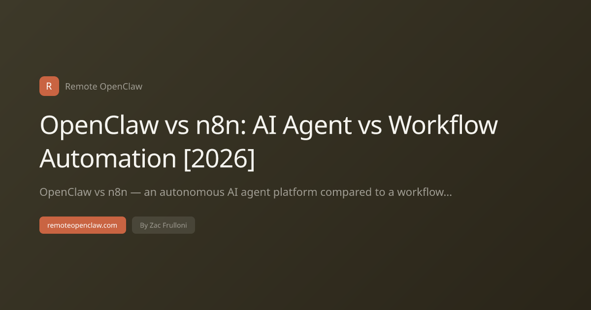 OpenClaw vs n8n: AI Agent vs Workflow Automation [2026]