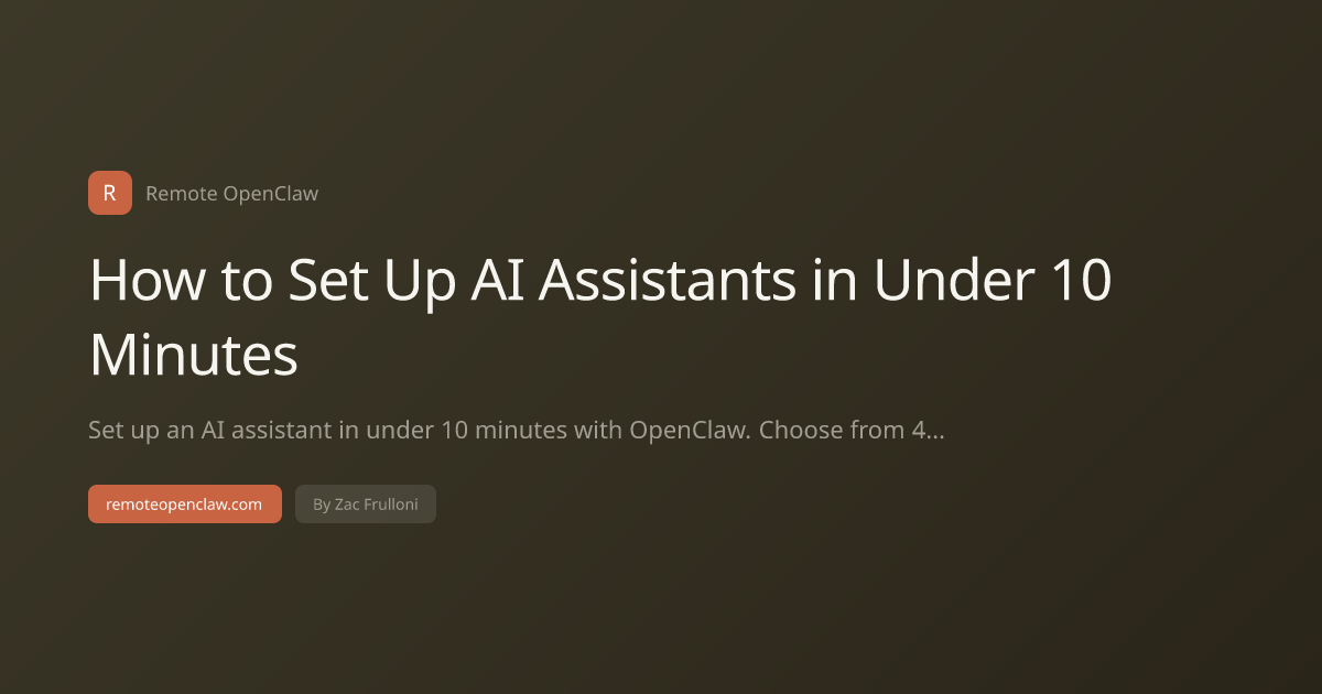 How to Set Up AI Assistants in Under 10 Minutes