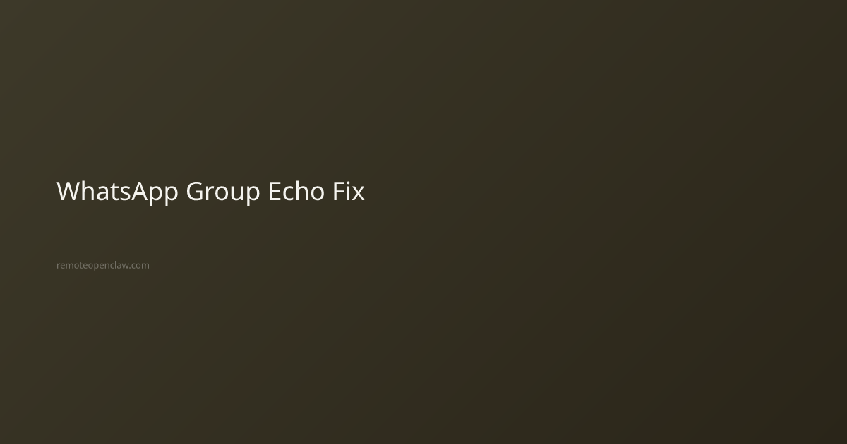Stats: #53892 GitHub Issue; Groups Only Affected; Baileys Root Cause; 1 Env Var Fix Method